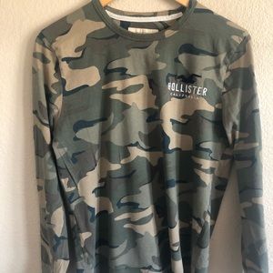 Green Camouflage Hollister Long Sleeve T-Shirt